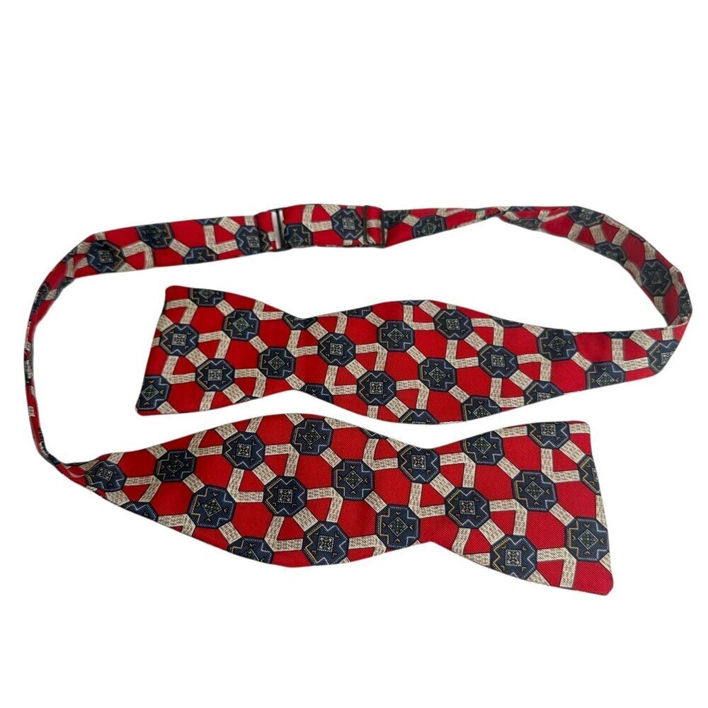Silk Bow Tie by Beau Ties of Vermont Red Medallion Foulard